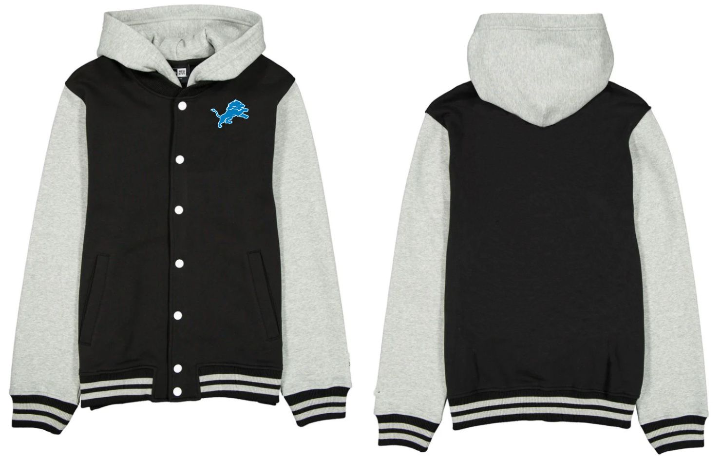 Men 2026 NFL Detroit Lions jacket hoodie Black 01
